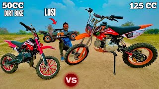 RC Losi DBXLEE Vs 125cc Dirt Bike Vs 50cc Dirt Bike  Chatpat toy tv [upl. by Tadio]