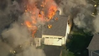 Violent explosion Fire causes house to explode in New Hampshire [upl. by Venable]