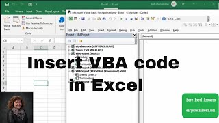 How to insert VBA code in Excel [upl. by Nell]