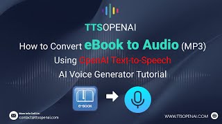 Convert EPUB ODF ODS AZW Ebooks to MP3  Audiobooks  with OpenAI TexttoSpeech [upl. by Bricker]