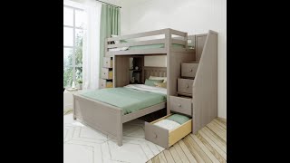 Loft Bed with Storage Platform Bed and Staircase  Bunk Beds Canada [upl. by Gehman]