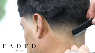 BARBER TUTORIAL LOW TAPER FADE HAIRCUT FOR BEGINNERS [upl. by Ruffina]