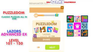 Puzzledom  Lazors Advanced EX Level 101  150  Walkthrough [upl. by Burne]