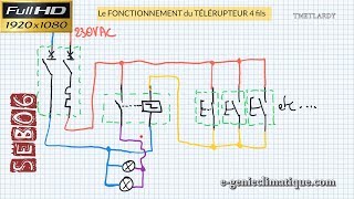 SEB06Schéma électriquePrincipe de câblage du télérupteur 4 fils et explication de son chronogramme [upl. by Macdonell]