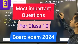 L3 chapter 3 class 10 Maths Important Questions for BOARD Exam  JMD Classes  Vivek sir  Fatehpur [upl. by Mather]