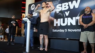 SONNY BILL WILLIAMS VS MARK HUNT WEIGH IN amp FACEOFF [upl. by Okomom]