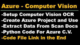 Azure Computer Vision  Azure OCR  Azure How to Extract Text From Scanned Document [upl. by Sanez]