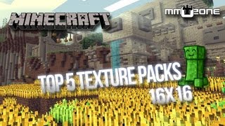 Minecraft  Top 5 Texture Packs 16x16 MMOZonede [upl. by Noma]