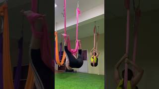 Aerial yoga new flow  Aerial Yoga batch Pose  Flying yoga beginners classes in delhi  First Time [upl. by Stokes]