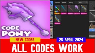 ALL CODES WORK CODE Cocoas MM2 Murder Mystery 2 Modded ROBLOX  APRIL 25 2024 [upl. by Heimer463]