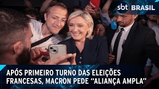 Macron pede quotaliança amplaquot após extremadireita vencer primeiro turno  SBT Brasil 010724 [upl. by Yonatan]