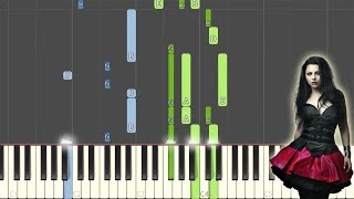 My Immortal Evanescence Synthesia Piano Tutorial  complete structure 75bpm [upl. by Bee]