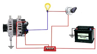 2 pin alternator wiring diagram 💯✅️ how to wiring 2 pin alternator 🧲 [upl. by Raines109]