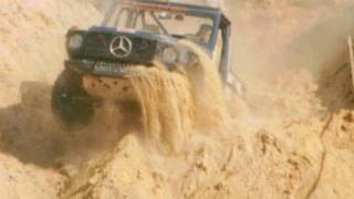 Mercedes 280GE bashing in sand ditches [upl. by Hanley694]