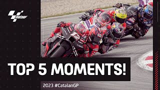 Top 5 MotoGP™ Moments 😮  2023 CatalanGP [upl. by Lear790]