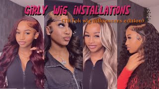 LACE FRONTAL WIGS AND BUNDLES INSTALLS COMPILATION🫧💕 🎀 [upl. by Athena]