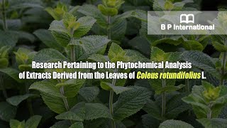 Research Pertaining to the Phytochemical Analysis of Extracts Derived from the Leaves [upl. by Barden]