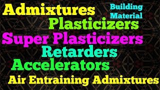 AdmixturesPlasticizerRetarderAccelerators in Building material [upl. by Zerimar]