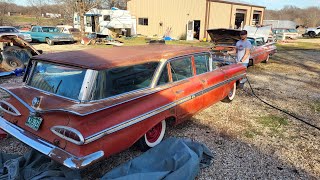 1959 Chevy Heaven Nomad Start up [upl. by Ynnig]