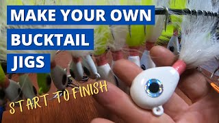 How To Make Your Own Custom Bucktail Jigs Complete Start To Finish Step By Step [upl. by Landri]