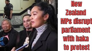 New Zealand MPs disrupt parliament with haka to protest  NewzClub [upl. by Arodaeht]