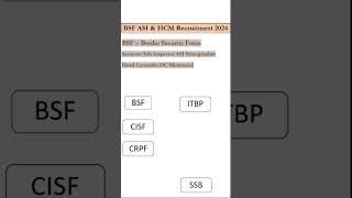 BSF ASI Stenographer amp HC Ministerial Vacancy 2024  Part1  About Vacancy amp Post  bsf shorts [upl. by Man186]