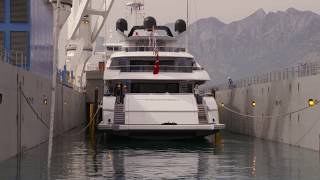 Safe launch of superyacht Samurai [upl. by Ellerol898]