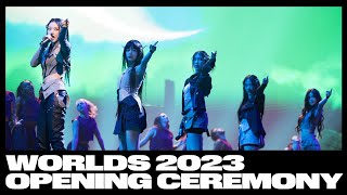 Worlds 2023 Finals Opening Ceremony Presented by Mastercard ft NewJeans HEARTSTEEL and More [upl. by Inajar]