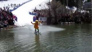 SkiDUCK Pond Skimming  Squaw Valley [upl. by Yankee]