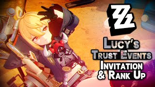 Zenless Zone Zero Lucys Trust Events  All Invitation and Trust Rank Up Events Compilation [upl. by Skinner253]