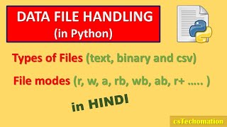 2Data File Handling in python programming  Types of files  File modes  CBSE class XII CS [upl. by Nelrsa]