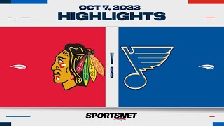 NHL PreSeason Highlights  Blackhawks vs Blues  October 7 2023 [upl. by Aenit277]