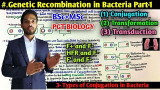 Genetic Recombination in Bacteria  Types of Conjugation in Bacteria  BSc first year MSc  PGT [upl. by Plafker]