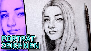 Tutorial Weibliches Gesicht zeichnen mit Bleistift [upl. by Eyllom743]