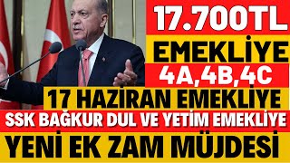 SSK BAĞKUR EMEKLİYE EK ZAM BAYRAM MÜJDESİ 17700TL YENİ MAAŞ TABLOSU EMEKLİ TEMMUZ MAAŞI YENİ [upl. by Alorac]