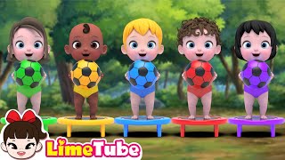 Five Little Monkeys Jumping On The Bed  Nursery Rhymes amp Kids Songs  Kindergarten  LimeAndToys [upl. by Domingo]