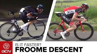 Pedalling On Your Top Tube  Is It Faster To Descend Like Chris Froome GCN Does Science [upl. by Ydnamron]