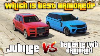 GTA 5 ONLINE  JUBILEE VS BALLER LE LWB ARMORED WHICH IS BEST ARMRED VEHICLE [upl. by Epilif]