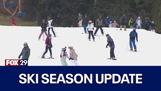 Skiers snowboarders hit the slopes at Pennsylvania mountains [upl. by Christoforo597]