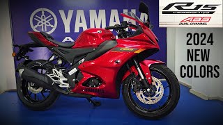 2024 Yamaha R15 V4 New Red amp Blue Colors Walkaround Review [upl. by Weinhardt885]