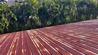 How to Prep a Rusty Metal Roof for an Elastomeric Roof Coating Application metalroof roofpainting [upl. by Skip]