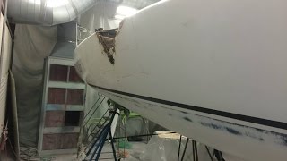 Sailboat Repair with Major Fiberglass Repair [upl. by Neerhtak480]