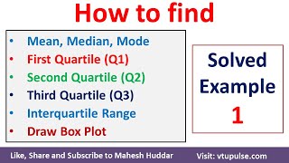 How to find Mean Median Mode Draw Box Plot Quartile Q1 Q2 Q3 amp Inter Quartile Range by Mahesh Huddar [upl. by Quar]