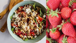 Strawberry Spinach Salad  Healthy amp Delicious [upl. by Aitnohs]