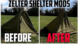 Zelter Shelter Modifications improving my Wild Camping Kit [upl. by Hanahs420]