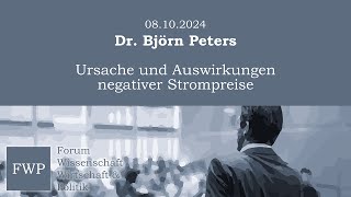 Ursache und Auswirkungen negativer Strompreise  Dr Björn Peters [upl. by Nasho]