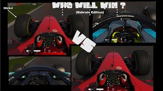 W11 vs W15 vs F2004 vs F2004 w Slicks Bahrain [upl. by Nickola21]