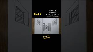 tutorial gambar perspektif 1 titik  gambar jalangang diperkotaan youtubeshort  PART 2 [upl. by Lyndon]