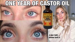 CASTOR OIL ONE YEAR LATER for EYELASH growth an update amp questions answered  Morgan Green [upl. by Irmine]