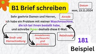 Waschmaschine wurde spät geliefert B1 Brief schreiben Wichtige Redemittel germanlevelb1 [upl. by Lleira]